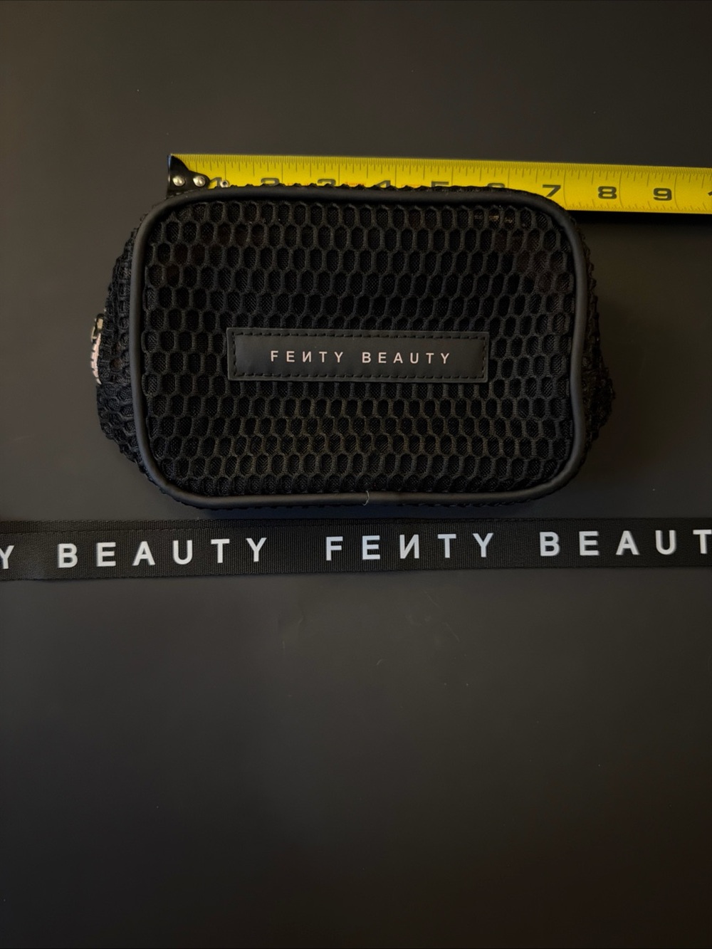 Fenty Beauty Black Mesh Cosmetic Pouch